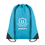 Mochilas de cuerdas personalizadas de poliéster 190T Urban color turquesa vista principal