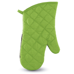 Manopla personalizada de cocina bicolor de algodón y goma color verde cuarta vista