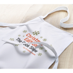 Delantales personalizados de cocina hechos de algodón 180 g/m2 Chef color blanco tercera vista bodegón 2