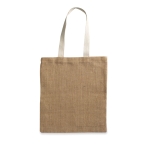 Bolsas promocionales de yute baratas con asas de algodón Jute color beige quinta vista