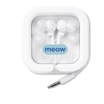 Auriculares de cable de silicona en caja para regalar Trendy color blanco segunda vista principal