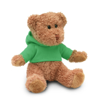 Osito de peluche promocional con sudadera en colores color verde