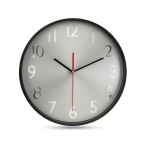 Reloj publicitario con esfera plateada para empresas WallClock color negro