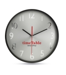 Reloj publicitario con esfera plateada para empresas WallClock color negro