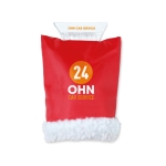 Rascador de hielo personalizado con manopla de borrego ClearGlove color rojo vista principal segunda vista