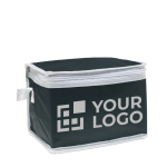 Nevera publicitaria non woven para 6 latas 80 g/m2 Basic Style color negro vista de impresión