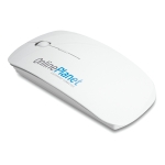 Ratón personalizado inalámbrico a pilas en plástico brillante Curve color blanco vista principal