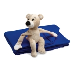 Manta polar personalizada infantil con peluche en forma de osito color azul segunda vista