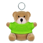 Llavero publicitario con osito de peluche con camiseta Yogi color verde lima