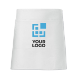 Delantal personalizado barato corto de poliéster 195 g/m2 Bistro vista de impresión