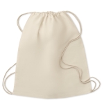 Mochila de cuerdas personalizada de algodón de 100 g/m2 Eco color beige tercera vista