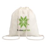 Mochila de cuerdas personalizada de algodón de 100 g/m2 Eco color beige vista principal