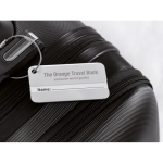 Identificador de maletas en aluminio personalizado Maletas Alu color plateado mate segunda vista bodegón 2