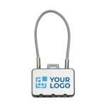 Candado para maletas para regalar a clientes Safe color plateado mate vista de impresión