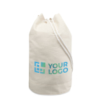 Macuto personalizado de algodón de 200 g/m2 de color beige Organic vista de impresión