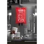 Manta para protegerse del fuego hecha de fibra de vidrio Protect color rojo vista bodegón