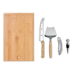 Set publicitario para queso y vino en estuche de bambú Camembert color madera tercera vista