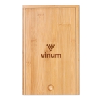 Set publicitario para queso y vino en estuche de bambú Camembert color madera vista principal segunda vista