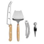 Set publicitario para queso y vino en estuche de bambú Camembert color madera cuarta vista