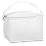 Bolsa nevera promocional de poliéster 210D para 6 latas Snow color blanco