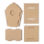 Caseta de aglomerado con logo para pájaros Pajarera Downtown cuarta vista