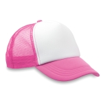 Gorra promocional estilo trucker para impresión a todo color MidTown color fucsia fluorescente