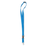 Lanyard personalizado de 2 cm con hebilla y cierre BasicStyle Extra color azul cian