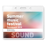 Identificador transparente de 10 x 8 cm para publicidad Pass color transparente vista principal