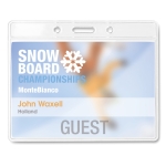 Identificador transparente de 10 x 8 cm para publicidad Pass color transparente segunda vista principal