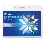 Identificador transparente de 10 x 8 cm para publicidad Pass color transparente tercera vista principal