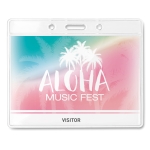 Identificador transparente de 10 x 8 cm para publicidad Pass color transparente cuarta vista principal