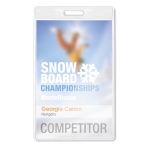 Identificador vertical transparente personalizado VertiPass color transparente segunda vista principal