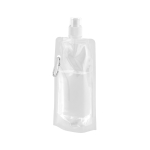 Botella de plástico plegable con mosquetón 460ml Clip color blanco
