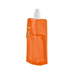 Botella de plástico plegable con mosquetón 460ml Clip color naranja
