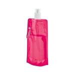 Botella de plástico plegable con mosquetón 460ml Clip color rosa