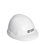 Pelota antiestrés con forma de casco de construcción Zenmet color blanco vista de impresión