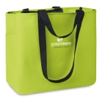 Bolsas impresas de poliéster 600D con bolsillo interior Konyu color verde lima vista principal