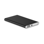 Batería externa personalizada en aluminio de 4.000 mAh Powercard Alu color negro
