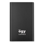 Batería externa personalizada en aluminio de 4.000 mAh Powercard Alu color negro vista principal segunda vista
