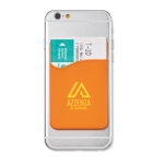 Tarjeteros personalizados de silicona con cinta adhesiva SilconCase color naranja segunda vista principal