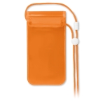 Funda de móvil impermeable para pantalla táctil Beachtime color naranja transparente