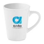 Taza personalizada de café en cerámica de 180ml Compact color blanco cuarta vista principal