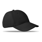 Gorra corporativa barata de 6 paneles con cierre de velcro ColorCap color negro
