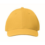 Gorra corporativa barata de 6 paneles con cierre de velcro ColorCap color amarillo cuarta vista