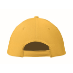 Gorra corporativa barata de 6 paneles con cierre de velcro ColorCap color amarillo quinta vista