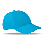 Gorra corporativa barata de 6 paneles con cierre de velcro ColorCap color turquesa