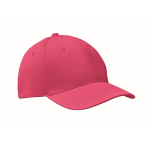 Gorra corporativa barata de 6 paneles con cierre de velcro ColorCap color fucsia