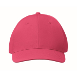 Gorra corporativa barata de 6 paneles con cierre de velcro ColorCap color fucsia cuarta vista