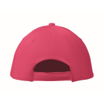 Gorra corporativa barata de 6 paneles con cierre de velcro ColorCap color fucsia quinta vista