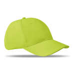 Gorra corporativa barata de 6 paneles con cierre de velcro ColorCap color verde lima